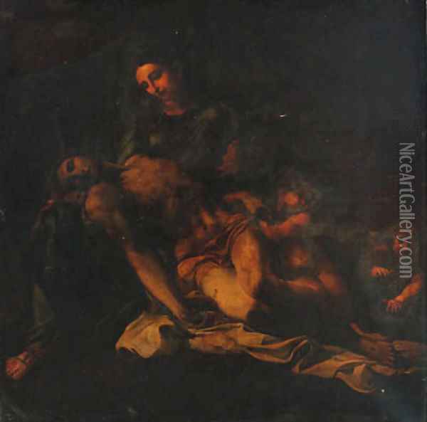 The Pieta 2 Oil Painting - Annibale Carracci