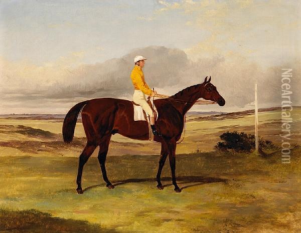 Mr. J.b. Morris's 'kingston' With E. 'nat'flatman Up Oil Painting - Harry Hall