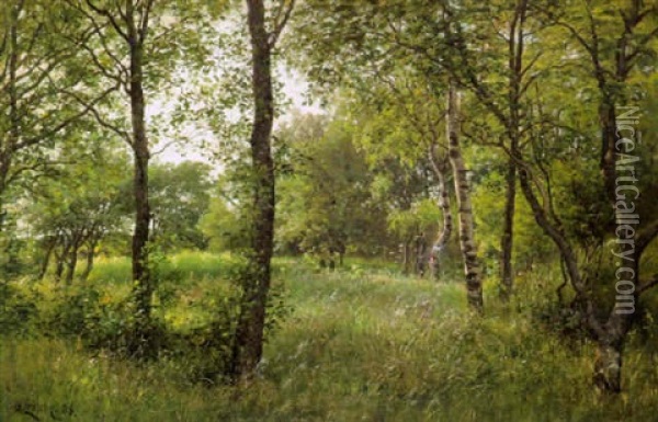 Metsaaukeama Oil Painting - Berndt Adolf Lindholm