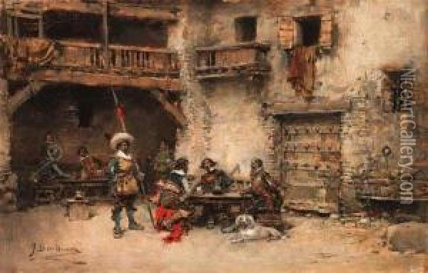 Waiting For The Bullfight Oil Painting - Jose Benlliure Y Gil