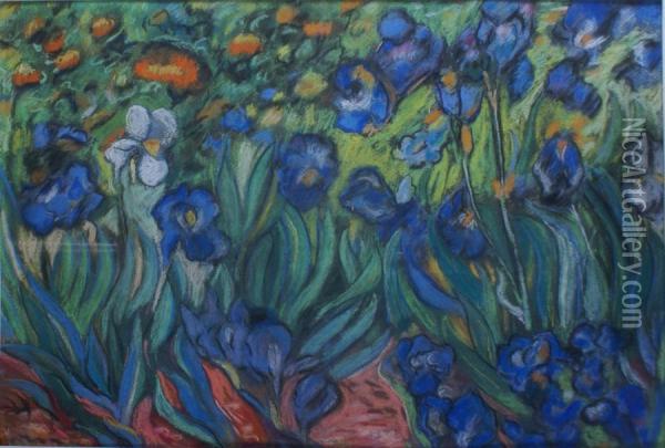 Les Iris Oil Painting - G. Droochsloot