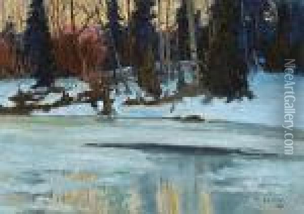 Winter Evening In The Laurentians Oil Painting - Maurice Galbraith Cullen
