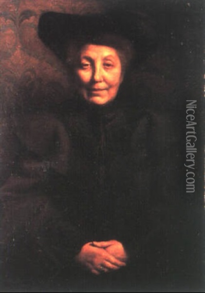 Portrait De La Mere D'artiste Oil Painting - Leonard Sarluis