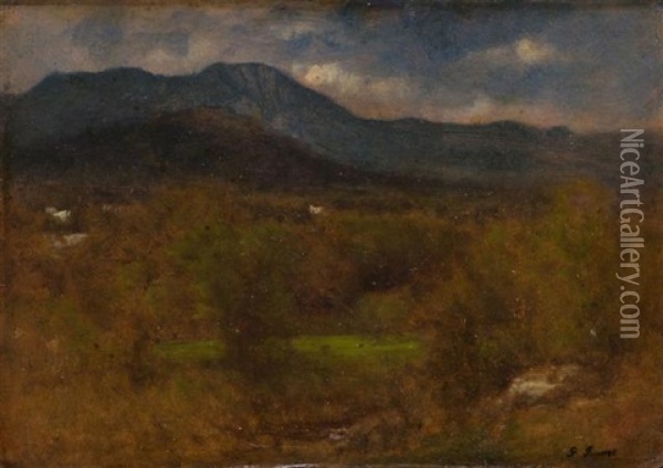 A Valley Within Mountains Oil Painting - George Inness