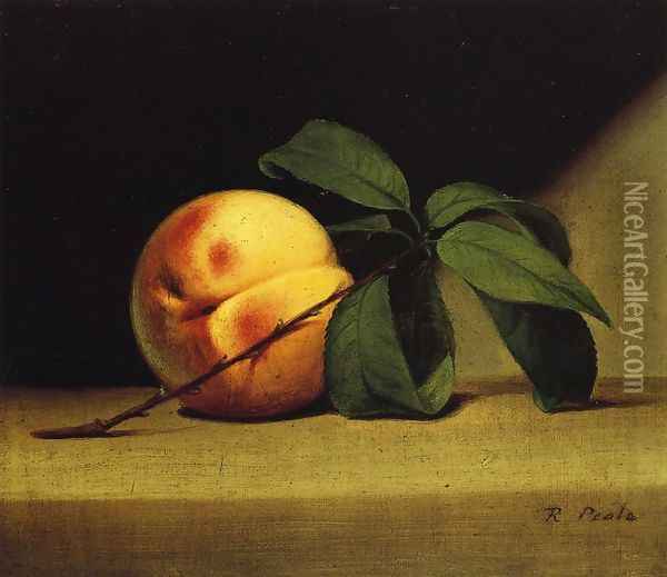 Still Life with Peach I Oil Painting - Raphaelle Peale