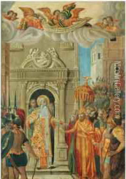 A Scene From The Life Of John Chrysostom Oil Painting - Spyridon Ventouras