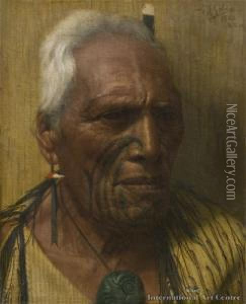 The Aristocrat Te Kamaka Oil Painting - Charles Frederick Goldie