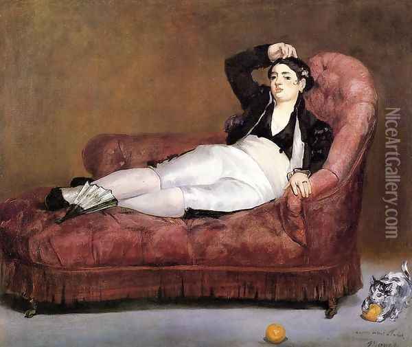 Young Woman Reclining Oil Painting - Edouard Manet