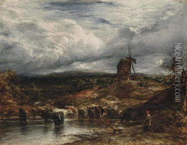 The Windmill Oil Painting - John Linnell