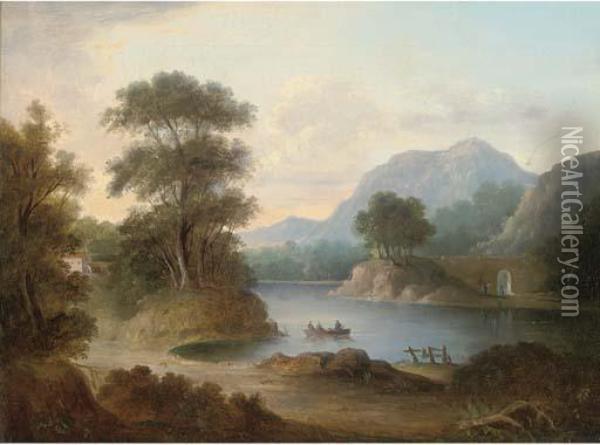 The Ferry At Inver Oil Painting - Alexander Nasmyth