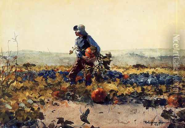 For the Farmer's Boy (old English Song) Oil Painting - Winslow Homer