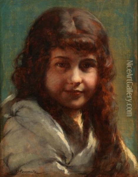 Portrait De Jeune Fille Oil Painting - Georg Papperitz