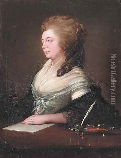 Portrait of a lady Oil Painting - Josepf Wright Of Derby