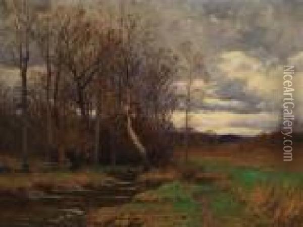 Last Days Of Autumn Oil Painting - William Merritt Post