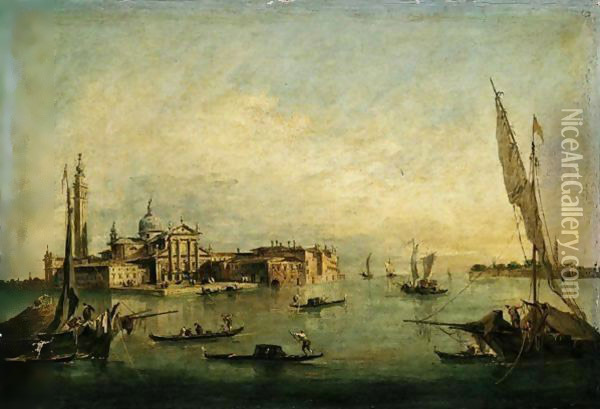 Venice, A View Of San Giorgio Maggiore Oil Painting - Francesco Guardi