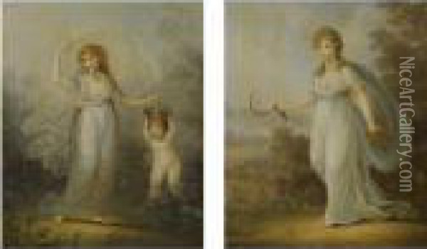 Allegories Of The Four Seasons Oil Painting - Angelica Kauffmann