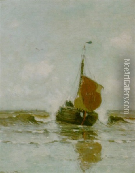 Coming Ashore Oil Painting - Gerhard Arij Ludwig Morgenstjerne Munthe