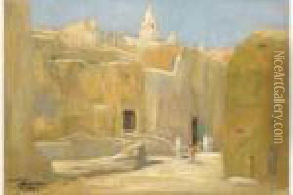 Le Muezzin De Bou Saada Oil Painting - Lucien Hector Jonas