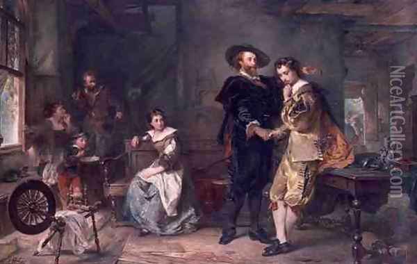Van Dycks First Love Oil Painting - Robert Alexander Hillingford
