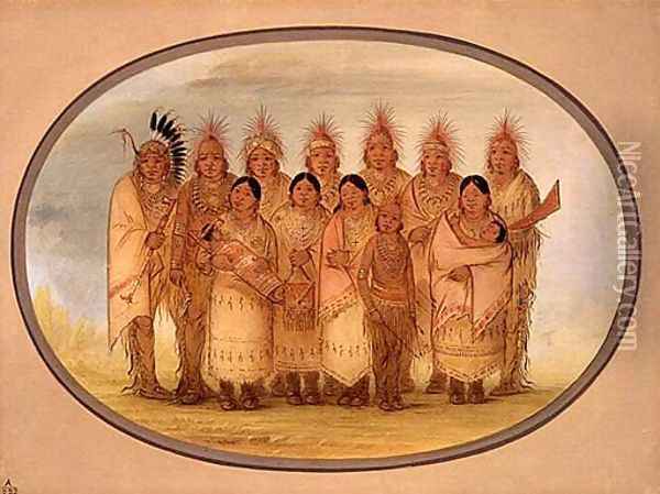 Iowa Indians Who Visited London and Paris Oil Painting - George Catlin
