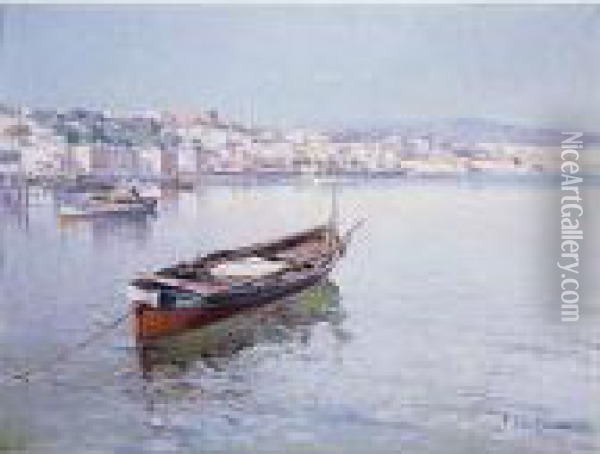Vista Del Puerto De Ibiza Oil Painting - Eliseu Meifren i Roig