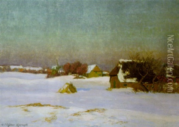 Winter Auf Dem Fischland Oil Painting - Paul Mueller-Kaempff