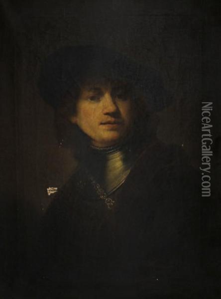 Portrait Of Rembrandt As A Young Man Oil Painting - Rembrandt Van Rijn