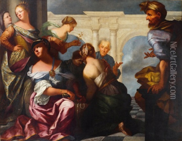 Achilles Unter Den Tochtern Des Likodemes Oil Painting - Pietro Negri