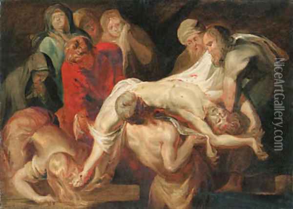The Entombment - a sketch Oil Painting - Sir Peter Paul Rubens