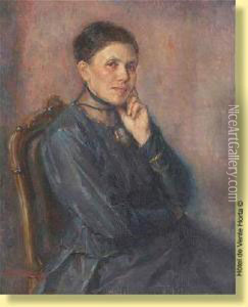 Portrait De Dame Oil Painting - Georges Lemmers
