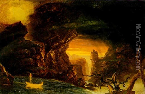 Replica Of The Voyage Of Life: Manhood Oil Painting - Thomas Cole