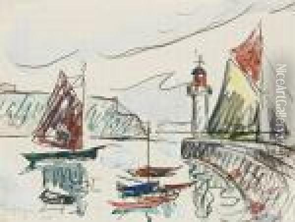 Vue Du Port Oil Painting - Paul Signac