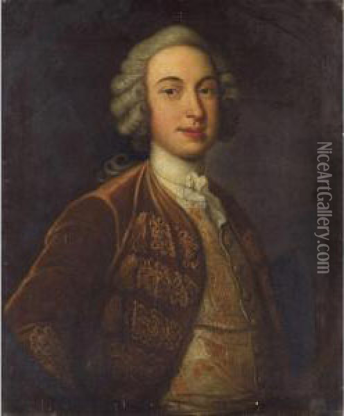 Portrait Of A Gentleman Oil Painting - Thomas Bardwell