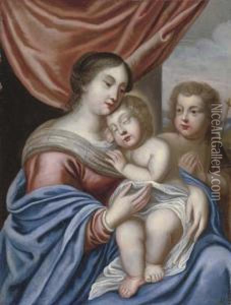 The Virgin And Child With The Infant Saint John The Baptist Oil Painting - Jacques De Stella