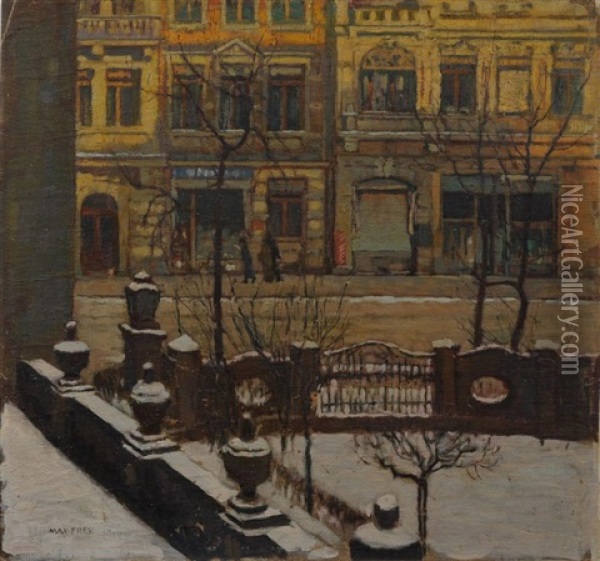 Dresdener Stadtansicht Im Winter Oil Painting - Max Adolf Peter Frey
