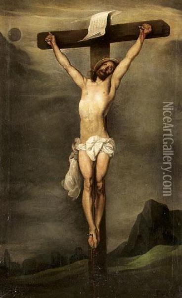 Krisztus A Kereszten Oil Painting - Mihaly von Zichy
