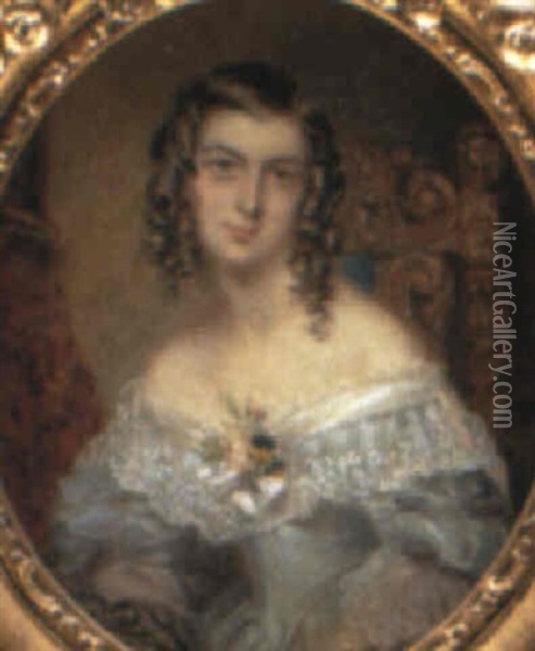 Mrs. Ayling, Nee Hanbury Oil Painting - Maria A. Chalon