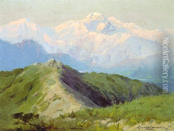 Mt. Mckinley From Bird Creek Oil Painting - Sydney Mortimer Laurence