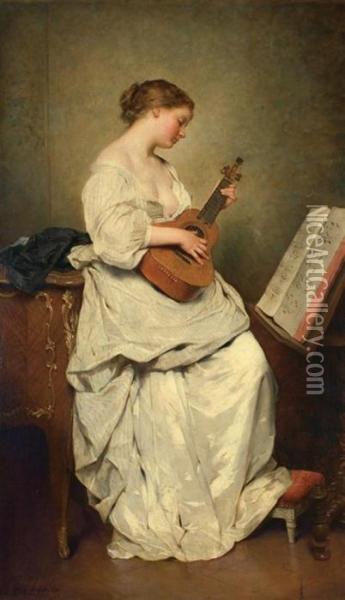 The Music Girl Oil Painting - Charles Josua Chaplin