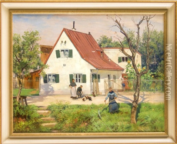 Aus Der Kuglmullerstrase In Munchen Oil Painting - Adolf Chelius