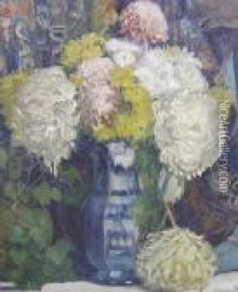 Chrysanthemums Oil Painting - Everett Lloyd Bryant