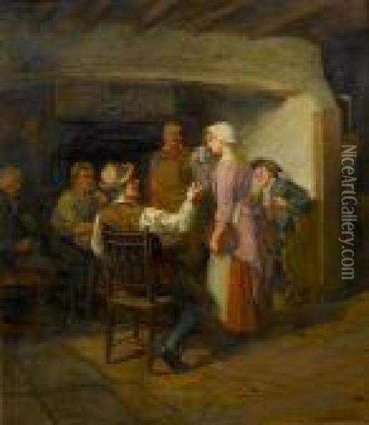 In The Tavern Oil Painting - Ralph Hedley