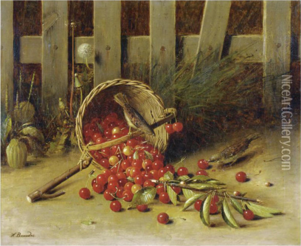 Cherry Pickers Oil Painting - Hans Heinrich Jurgen Brandes