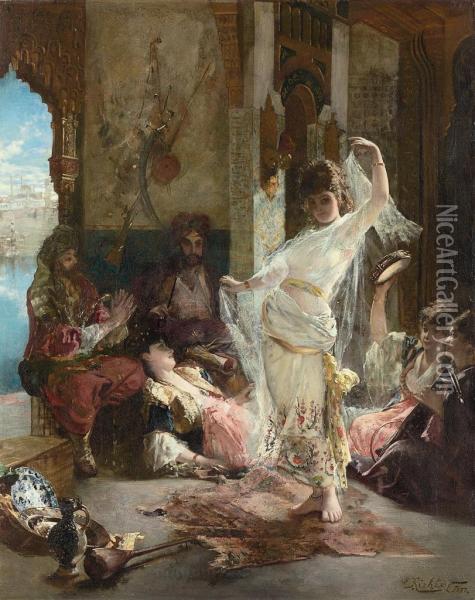 A Moorish Dancer Oil Painting - Edouard Frederic Wilhelm Richter