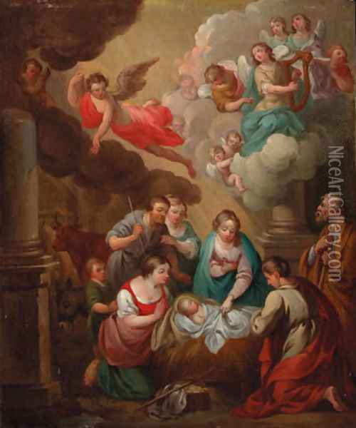 The Adoration of the Shepherds Oil Painting - Erasmus II Quellin (Quellinus)