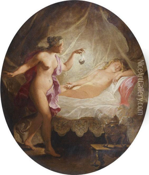 Psyche Et Cupidon Oil Painting - Nicolas Bertin