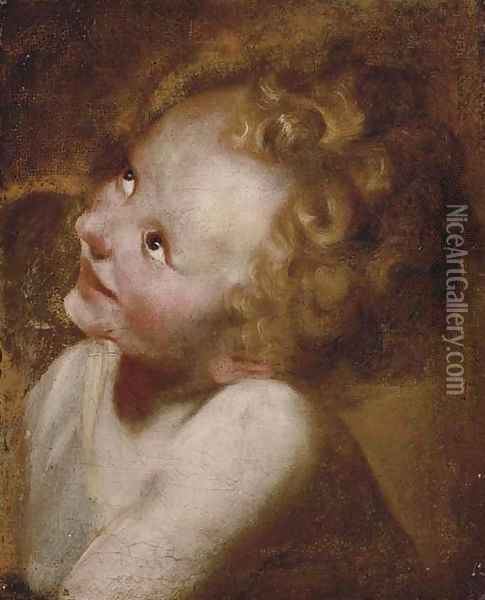 Study of the Head of the Christ Child Oil Painting - Federico Fiori Barocci