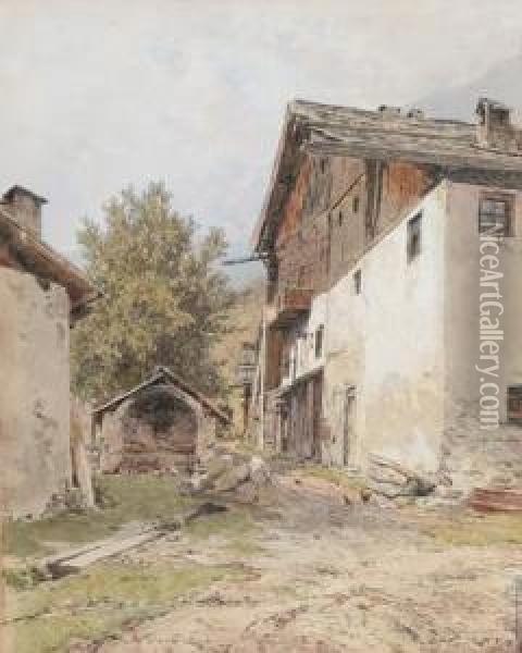 Altes Bauernhaus Oil Painting - Eduard Peithner Von Lichtenfels