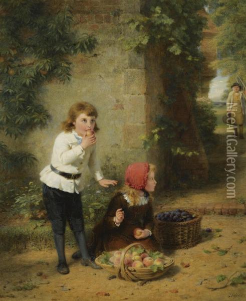 Stolen Fruit Is The Sweetest Oil Painting - George Bernard O'Neill