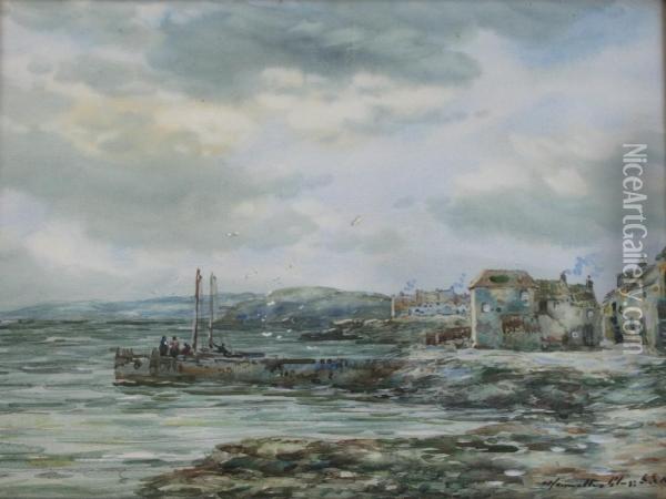 A Quiet Day, East Wemyss, Fifeshire; Evening, Buckhaven, Fifeshire Oil Painting - John Hamilton Glass